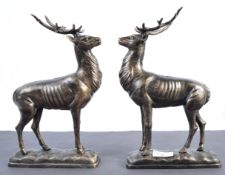 PAIR 20TH CENTURY DECORATIVE INTERIOR DESIGN CAST IRON FIGURINES