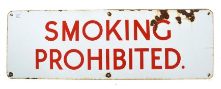 20TH CENTURY ENAMEL DANGER WARNING SIGN SMOKING PROHIBITED