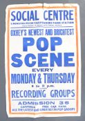 RARE ORIGINAL 1960'S ' POP SCENE ' CONCERT POSTER