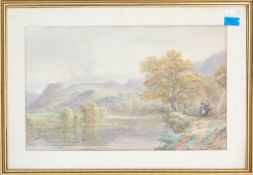 SCOTTISH HIGHLAND COUNTRY SCENE WATERCOLOUR PAINTING