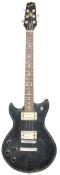 A Vintage Westbury Standard electric guitar instrument having a gloss black finish to the body,