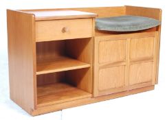 Nathan Furniture - A vintage retro 20th century teak wood telephone table / seat in the squares