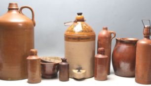 A good quantity of 19th century Victorian stoneware jugs and bottles