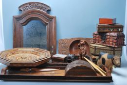 An extensive collection of vintage 20th Century wooden jewellery boxes, wooden trays with hand