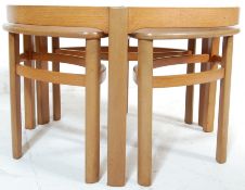 Nathan - Circles - Trinity Nest - A 1960's retro vintage teak wood and glass topped centre /