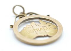 A 9ct gold pocket watch fob / pendant in a shape of Australia continent having engraved “ to my