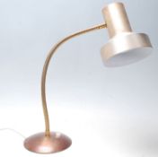 A vintage retro Italian design mid century anglepoise goose neck desk lamp having a stepped