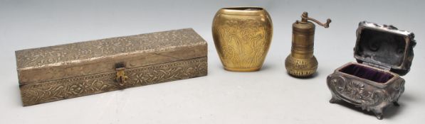 A collection of 20th Century metal wares to includ