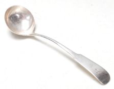 A Georgian Scottish silver hallmarked chocolate ladle having engraved initials to the terminal.