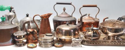 A collection of 19th and 20th Century brass and metal wares to include a selection of Victorian