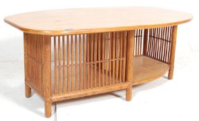 A retro vintage 1970s / 1980s late 20th century bamboo lozenge shaped teak coffee - occasional