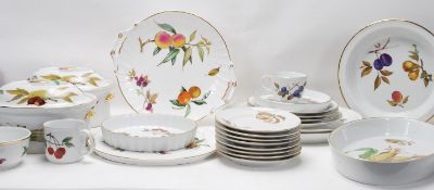 A vintage Royal Worcester Evesham fruit pattern fine bone china dinner service to include plates,