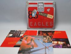 A vinyl long play LP record album by the Eagles – Eagles Live – Original Asylum Records 1st U.K.