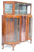 A retro vintage 1950s china display vitrine walnut