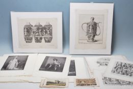 A large collection of approximately 58 antique prints / illustrations after William Hogarth and