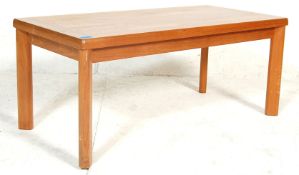 A good retro vintage 20th century teak wood coffee occasional long john table of Danish influence.