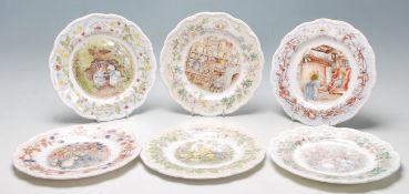 A group of six Royal Doulton Brambly Hedge limited edition plates to include the Four Seasons plates