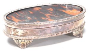 An antique 1920’s silver English hallmarked jewellery box by S Blanckensee and don Ltd Birmingham