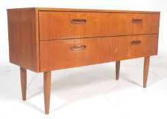 A vintage retro 20th century teakwood sideboard  credenza. Having a series of four drawers with