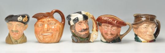 A group of five Royal Doulton character jugs to in