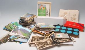 A large collection of approximative 200 postcards and ephemera dating from late 19th century