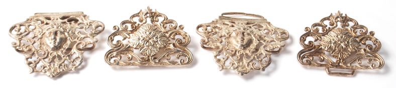 Two vintage 20th Century silver hallmarked nurses belt buckles to include one having two masks
