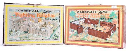 PAIR OF LOUIS MARX ' CARRY-ALL ' TIN PLASTIC FIGURE CASES