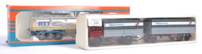TWO ORIGINAL VINTAGE DIECAST TRANSPORTATION VEHICLES