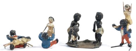 RARE COLLECTION OF ANTIQUE VICTORIAN LEAD GOLLIWOG FIGURES