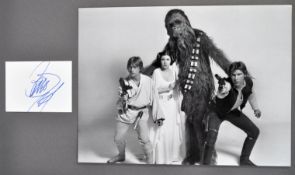 CARRIE FISHER - STAR WARS - AUTOGRAPHED CARD & 16X12