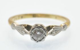 A Hallmarked 18ct Gold & Diamond Solitaire Ring