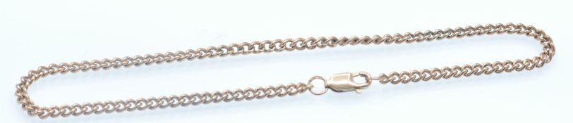 A Hallmarked 9ct Rose Gold Chain Bracelet.