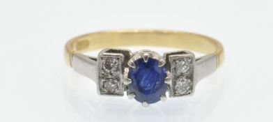 An 18ct White & Yellow Gold Sapphire & Diamond Ring