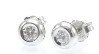 A Pair of Italian 18ct White Gold & Diamond Stud Earrings