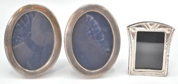 A matching pair of English silver hallmarked photo