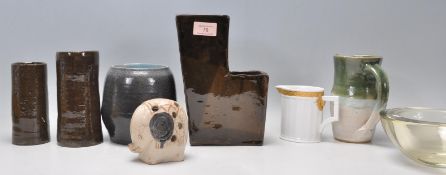 A mixed group of Studio Art pottery ceramics with