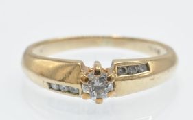 A Hallmarked 9ct Gold & Diamond Solitaire Ring