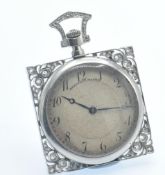 A 1920's Ansorena Madrid Platinum & Diamond Pendant Watch