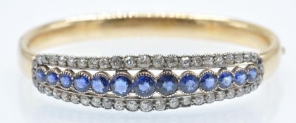 A Victorian Gold Sapphire & Diamond Bangle
