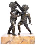 19TH CENTURY ITALIAN GRAND TOUR BRONZE FIGHTING CHERUBS