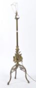 VICTORIAN 19TH CENTURY ARCHITECTURAL BRASS STANDARD FLOOR LAMP