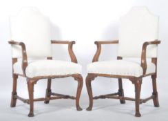 PAIR OF EARLY 20TH CENTURY ENGLISH ANTIQUE QUEEN ANNE CHAIRS