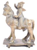 19TH CENTURY ANTIQUE HINDU BRONZE AIYANAR ON HORSE TOY