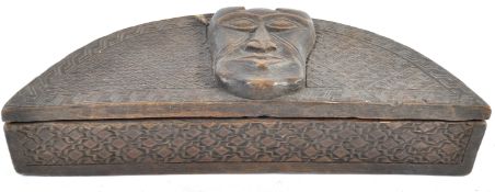 TRIBAL ANTIQUITIES - AFRICAN CONGO KUBA TUKULA HALF-MOON BOX