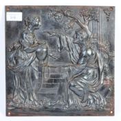 19TH CENTURY COALBROOKDALE MANNER CAST IRON RELIGIOUS PLAQUE