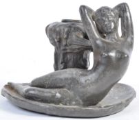 19TH CENTURY ART NOUVEAU PEWTER NUDE CHAMBERSTICK