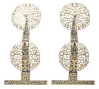 RARE AND IMPRESSIVE PAIR OF ERNEST GIMSON DESIGN ANDIRONS