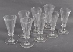 RARE SET OF EIGHT VICTORIAN GLASS DWARF ALE GLASSE