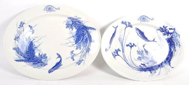 TWO 19TH CENTURY ROYAL WORCESTER MEAT PLATTERS - LANCASHIRE WITCH