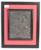 AFTER JACQUES LOUIS DAVID BRONZE PLAQUE OF BONAPARTE CROSSING THE ALPS